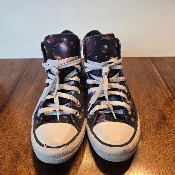 Converse Chuck Taylor All Star Women’s Size 7 Shoes High Black With Bubbles - Picture 3 of 8